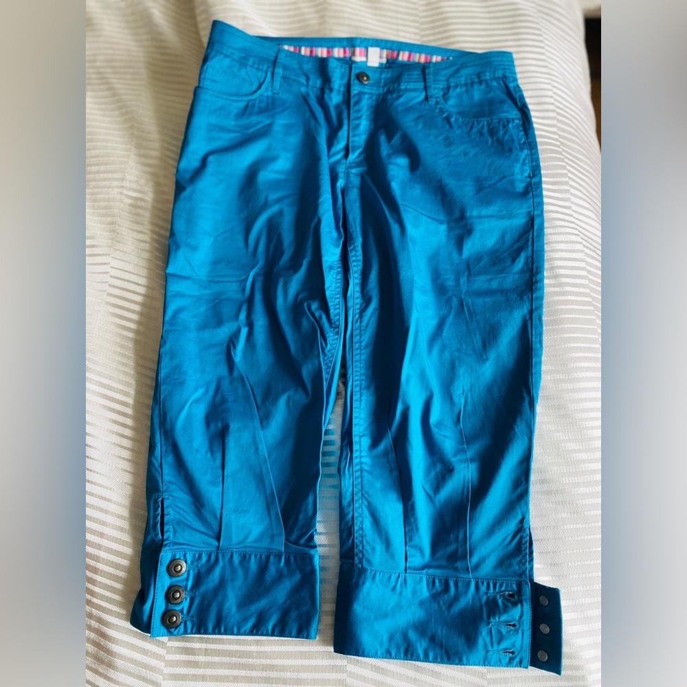 Tristan Turquoise Clamdigger Pants